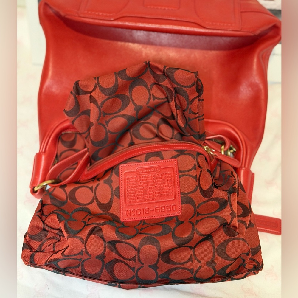 Coach 2001 Vintage Amanda Red Hobo Bag NºCIS-6950 NWOT - Picture 10 of 13